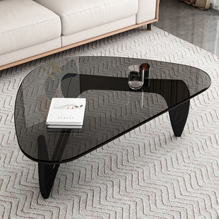 New Style Light Luxury Glass Coffee Table Living Room Small Apartment Light Luxury Modern American Style Coffee Table Ins Style Simple Creative Coffee Table