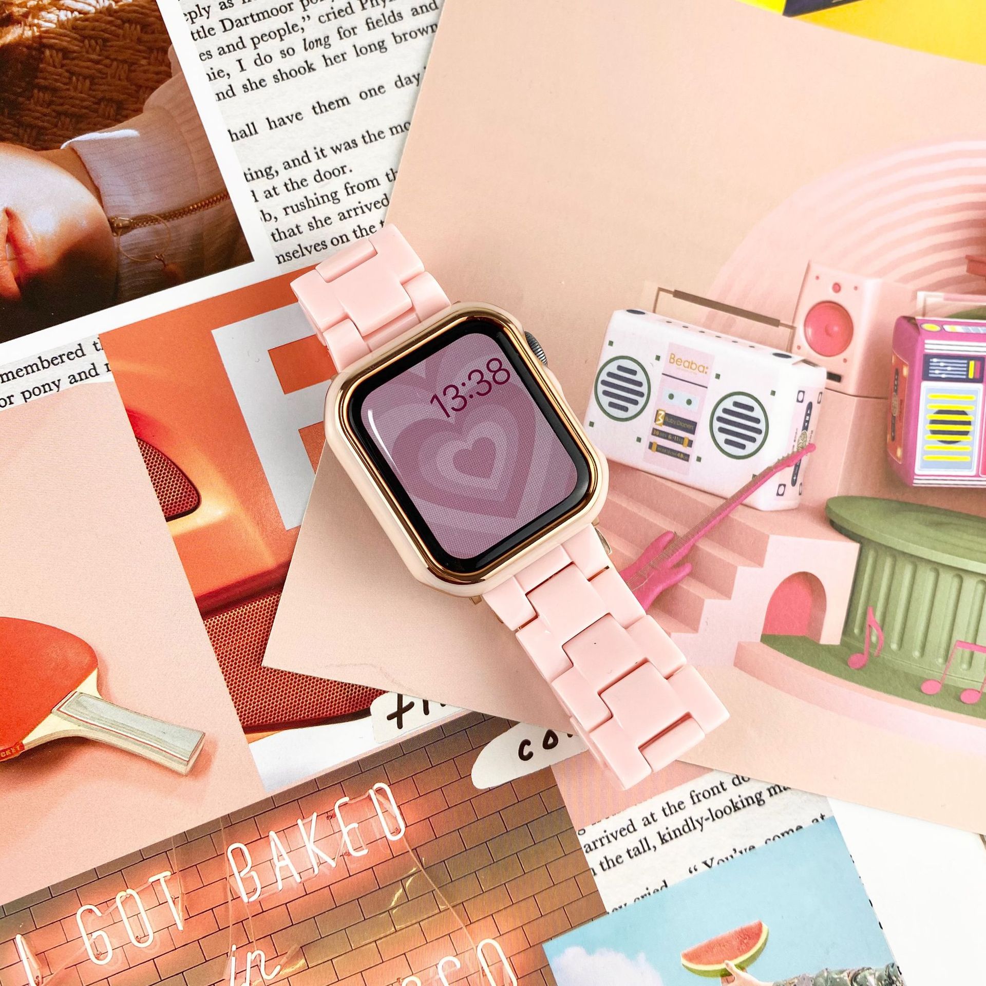 Aplicable a la 10a generación 98765se Apple Watch Nueva correa de acrílico de resina 14 mm22 mm Comercio exterior al por mayor