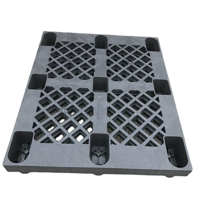 厂家现货湖南湖北黑色防潮塑料栈板 九脚塑胶托盘 一次性出口用