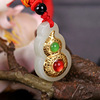 Golden agate pendant jade suitable for men and women, with gem