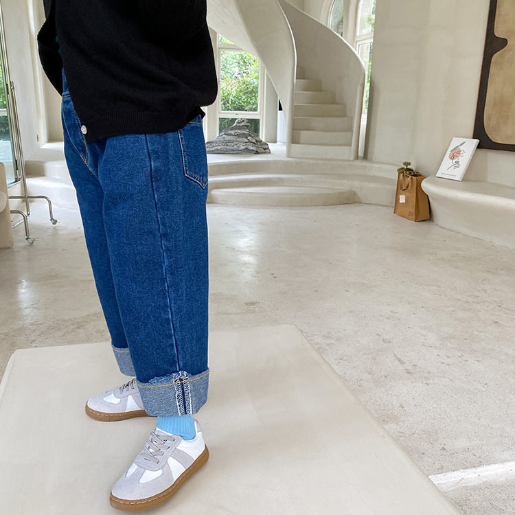 2026 primavera y otoño nuevos pantalones jeans de niñas niños pantalones de piernas anchas pantalones largos de niños pantalones rectos coreanos image 2