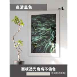铝合金画框带无酸卡纸装裱套装挂墙黑色油画相框空框可定、制