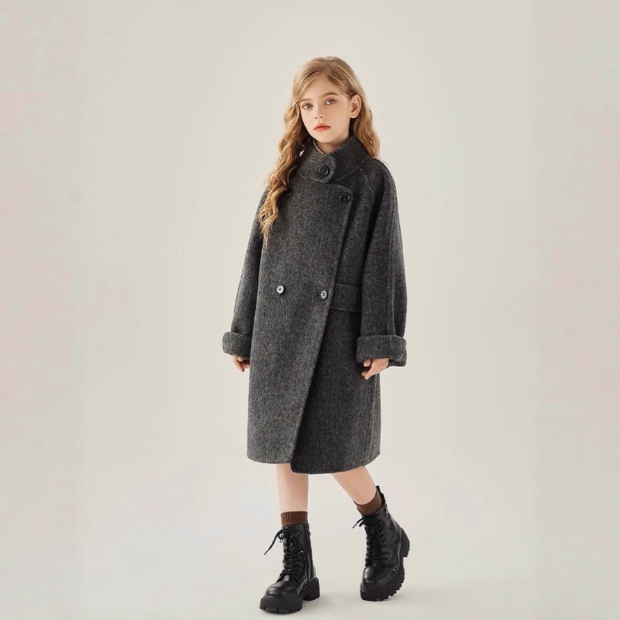 女童双面羊绒韩版大衣2025秋冬新款儿童呢子外套羊毛呢男童中长款