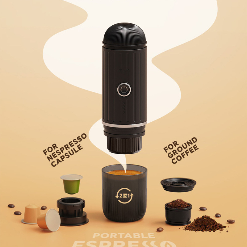New Wireless Heating Coffee Machine Outdoor Portable Italian Capsule Coffee Machine Capsule Powder Dual-purpose Hand-held Coffee Machine