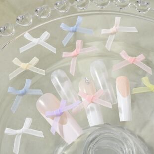 Ribbon bow nail accessories girl's dream organza ballet style nail wear nail accessories