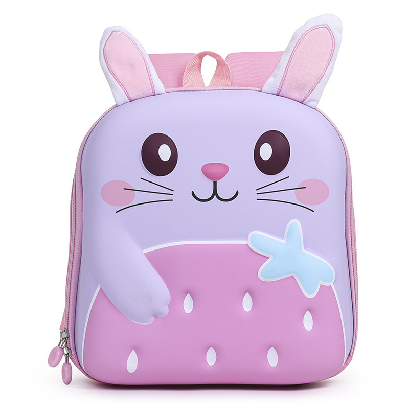Kindergarten mochila bebé 2025 dibujos animados súper lindos conejos tridimensionales mochila escolar para niños juegan ociosos