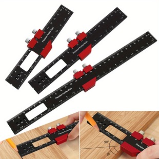 Aluminum alloy T-shaped scribing ruler square layout tool 16/20/30cm gauge measuring tool metric inch woodworking DIY