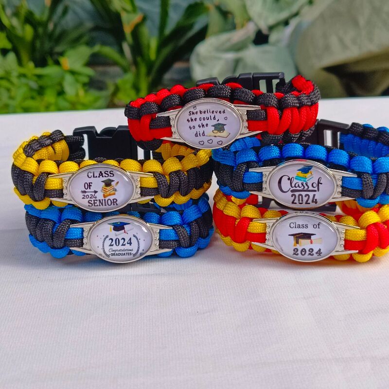 New Time Gem Graduation Season Blessing 7 Core Umbrella Rope Bracelet Camping Rescue Hand Ornaments Hand Rope Ornaments Wholesale