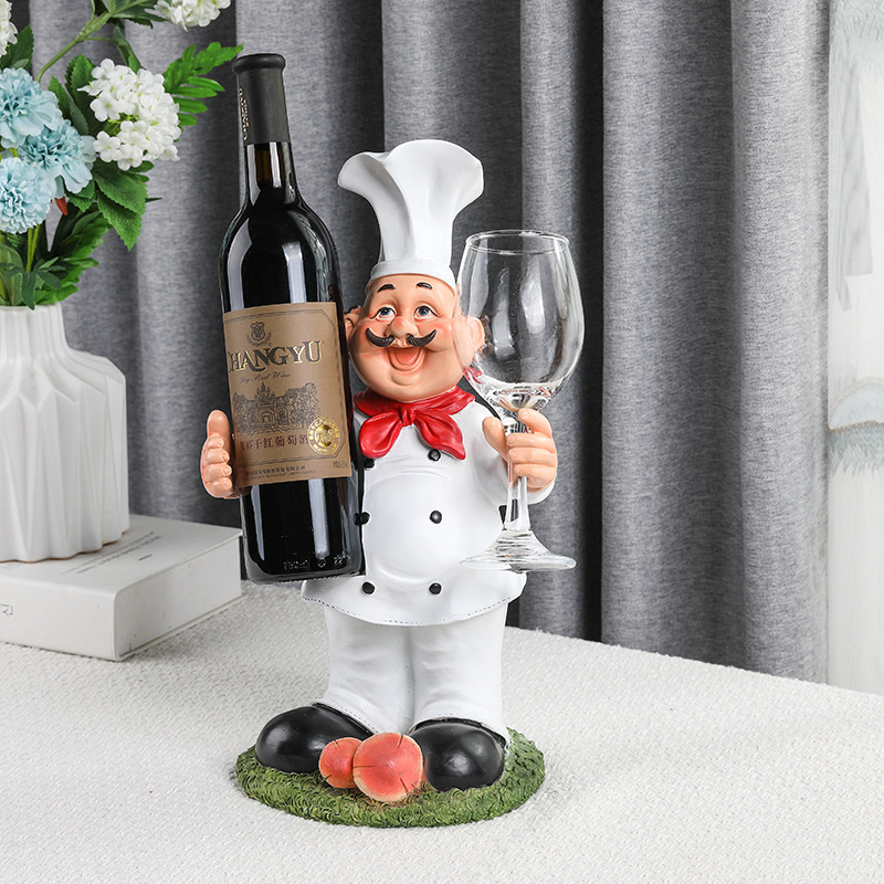Factory Direct Sales Nordic Creative Chef Wine Rack Decoration Wine Cabinet Living Room Dining Room Handmade Coffee Shop Cake Shop