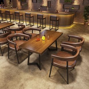 Customized Industrial-Style Western Restaurant Music Dining Bar Pub Table and Chair Set, Bar Lounge Booth Sofa, Coffee Cross-Border