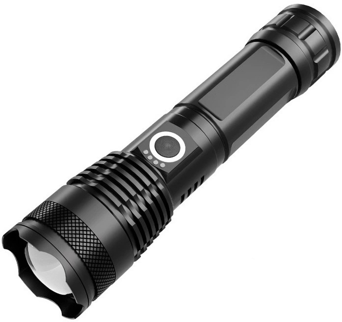Linterna LED P50 de alta intensidad para venta al por mayor transfronteriza, con zoom telescópico, carga USB, reflector portátil, recargable.