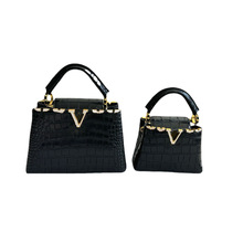 2025新款爆款L家贵妇单肩斜挎金属镶嵌气质大容量经典时尚女包