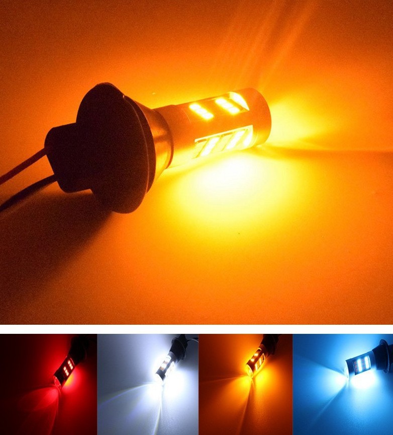 1156 2835 42 light two-color turn signal car LED white yellow decoding BA15S daytime running light 7440 T20