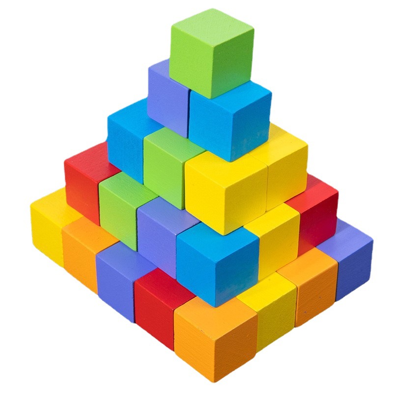 Matemáticas de la escuela primaria herramientas de aprendizaje 1cm cubo volumen Cubo de madera pequeño cuadrado montaje jardín de infantes niños cuadrado