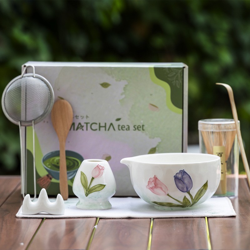 Japanese matcha bowl樱花抹茶碗打抹茶工具点茶碗套装点茶搅拌器|undefined