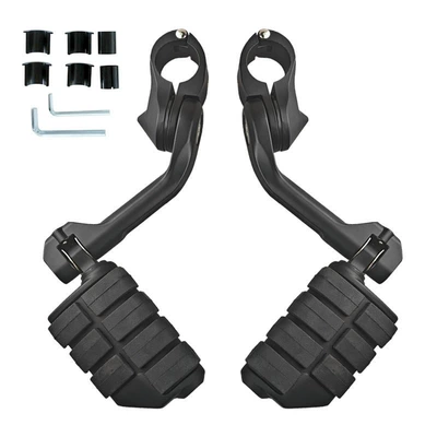 Suitable for Harley Street Glide Motorcycle Modified Footrest Bracket 7 Rubber Long Rod Foot Pedal Set for Riding
