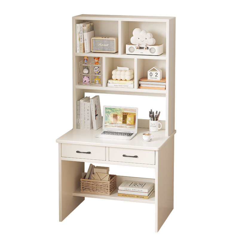 Escritorio, estantería, estantería, mesa de una pieza, mesa contra la pared, dormitorio de estudiantes de madera maciza, escritorio de estudio, escritorio para computadora de escritorio para el hogar