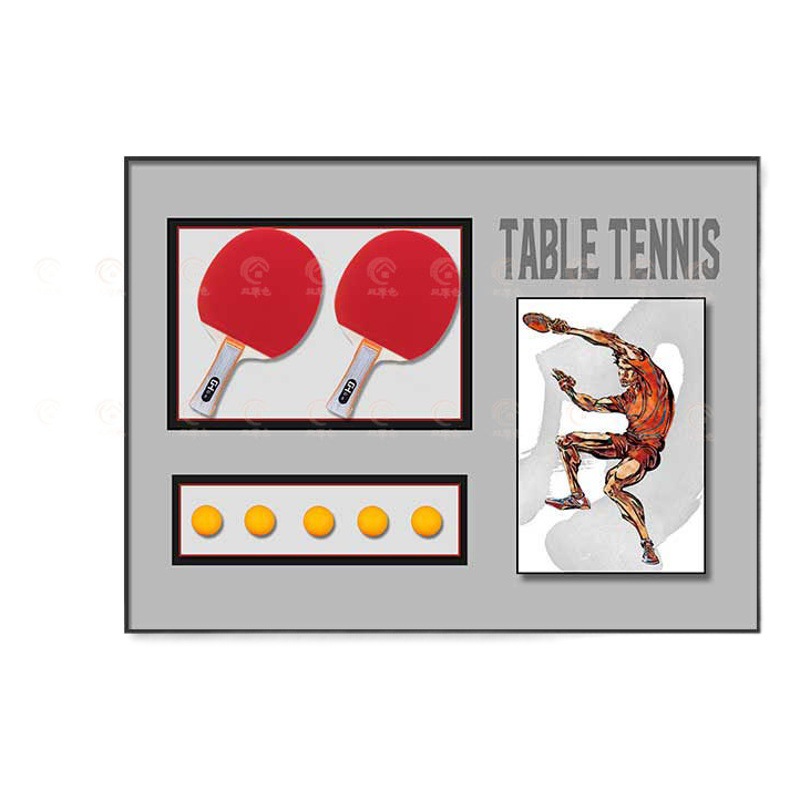 Tenis de mesa colgando pintura sofá Fondo pared bádminton tridimensional real pintura decorativa pasillo corredor mural