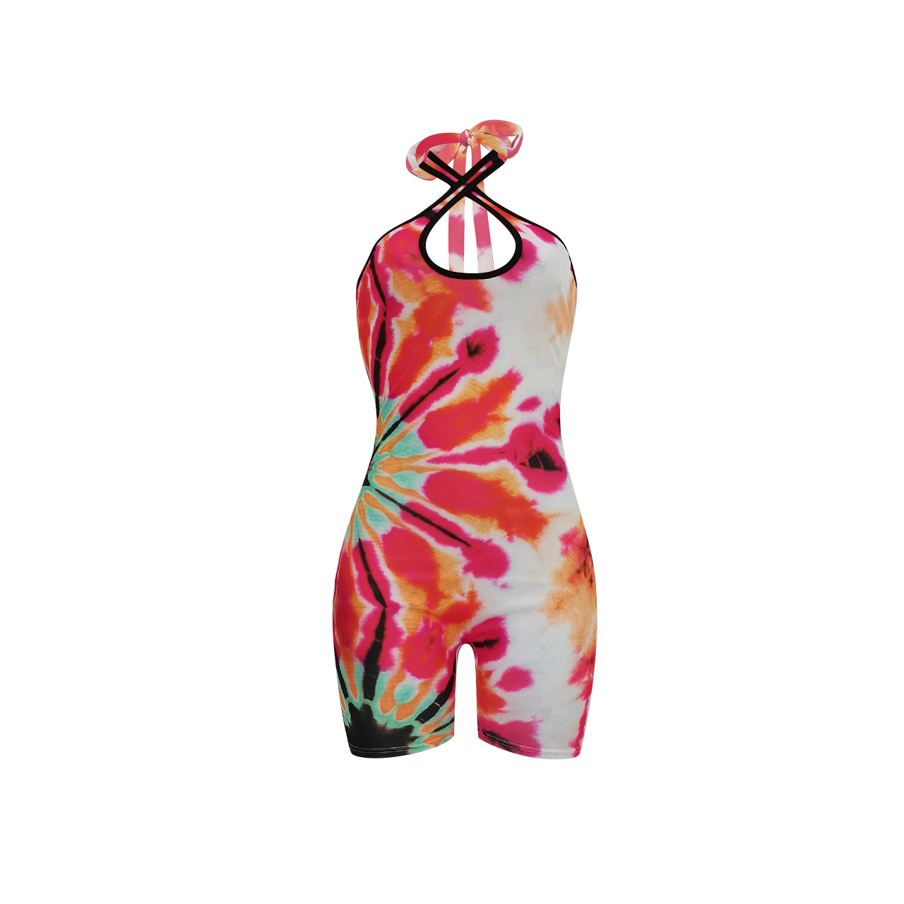 Women Clothing Printed Halter Romper Women Clothing