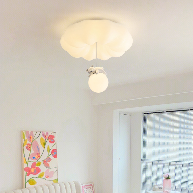 Crema calabaza oso lámpara de techo lámpara de habitación de dormitorio principal lámpara de habitación de niños minimalista moderna lámpara LED de espectro completo