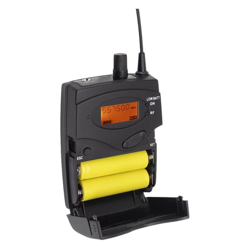 En la oreja de un solo canal de transmisión sistema de escucha inalámbrica etapa escuchando arrastre ilimitado