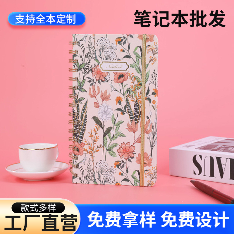 新品潮流创意彩色印花PP线圈商务办公笔记本可印logo的彩色笔记本