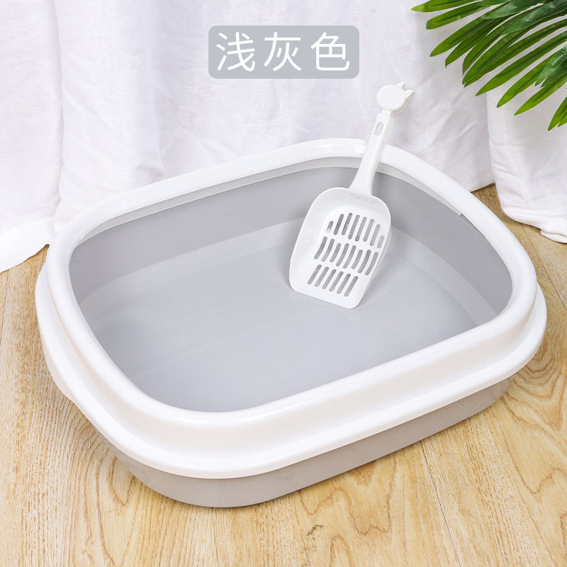 简约椭圆形猫砂盆超大号现货批发 幼猫专用防外溅砂半封闭猫屎盆|undefined