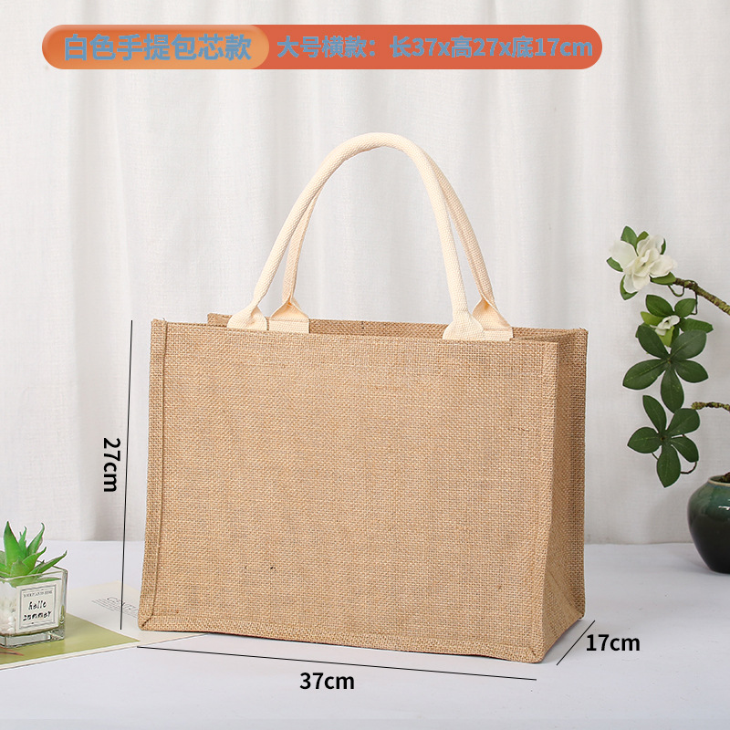 Bolsa de yute en blanco en stock, bolsa de arpillera de mano, bolsa de regalo DIY pintada a mano, bolsa de yute para compras. image 18