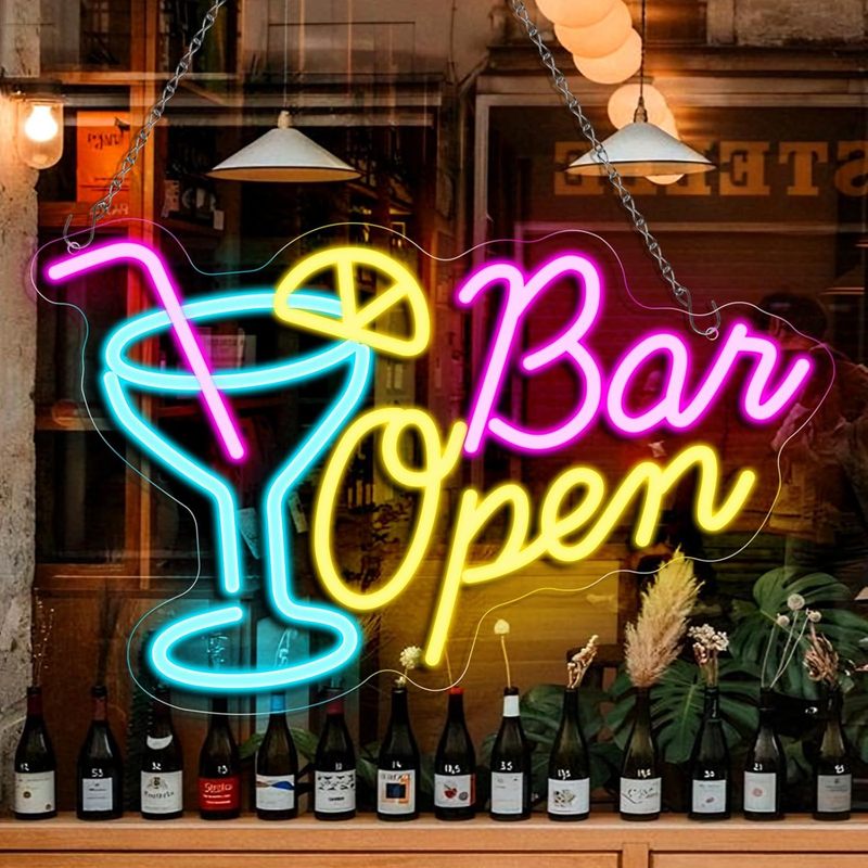 跨境open霓虹灯发光字营业中USB口亚克力LED酒吧造型霓虹灯牌工厂|undefined