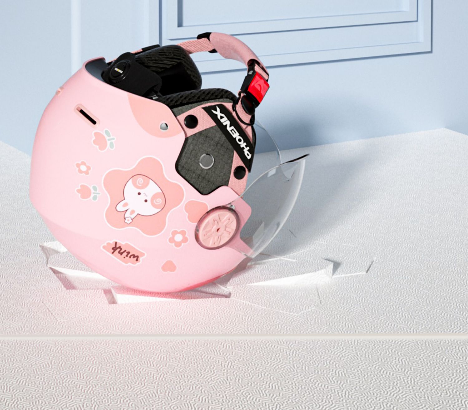 3C Helmet New Model Children's Electric Vehicle Helmet Motorcycle Helmet Cartoon Half Helmet Summer Helmet Four-Season Helmet TK02