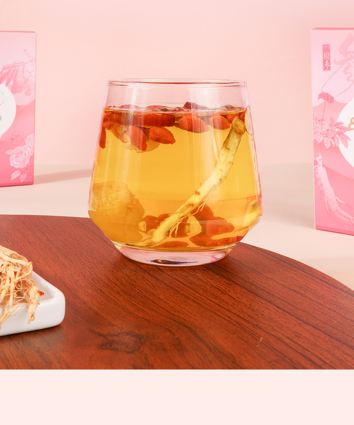Ginseng, Longan & Rose Tea Bags (Ren Shen Gui Yuan Mei Gui Cha) — Blended Herbal Tea with Goji & Jujube preparation