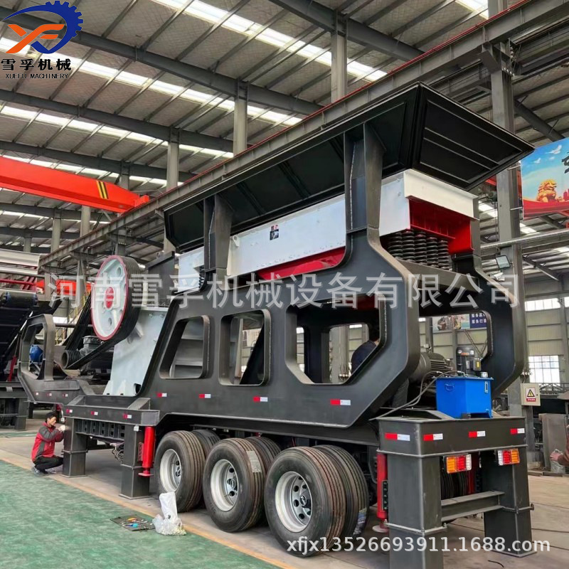 轮胎式移动破碎站 石灰石玄武岩流动建筑垃圾破碎车 型号齐全