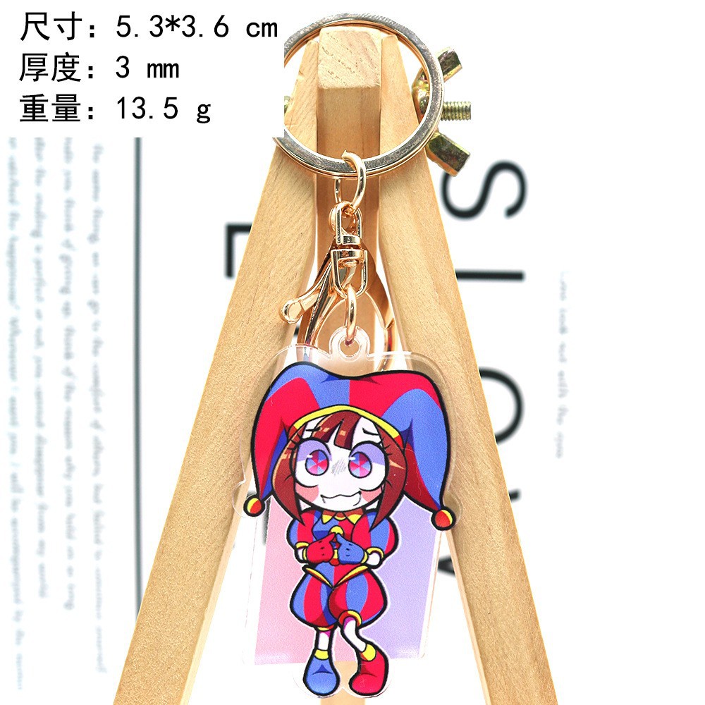 (2개) 재고 크로스 국경 놀라운 디지털 서커스 디지털 서커스 아크릴 키 체인 펜던트