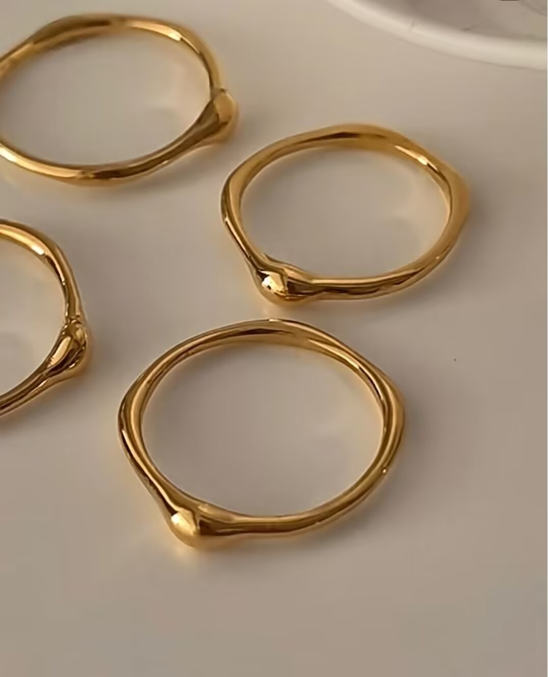 Simple Style Solid Color Stainless Steel Gold Plated Rings In Bulk display picture 1