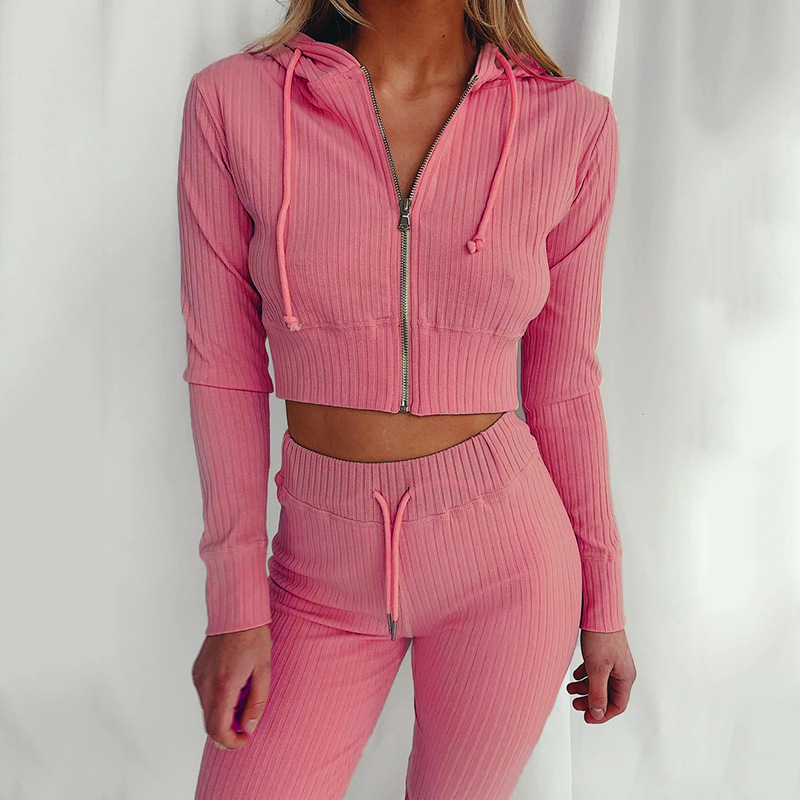 Hooded Long-Sleeved Tops & Pants Sports Suit NSYF51922