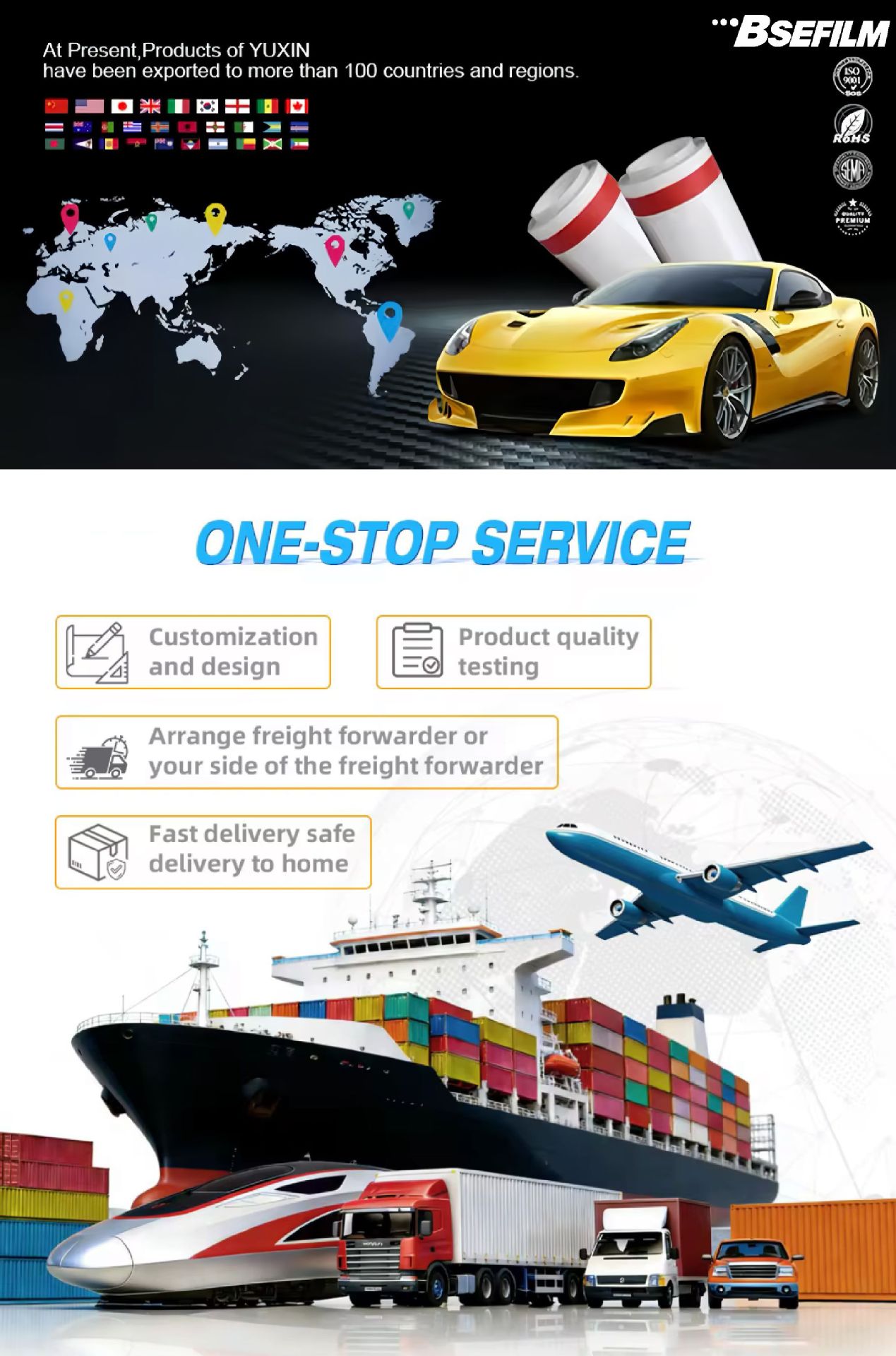 Cross-Border Export Tpu Invisible Car Film Ppf Automotive Transparent Film Self-Healing Hydrophobic Brightening Tpu Paint Protection Film