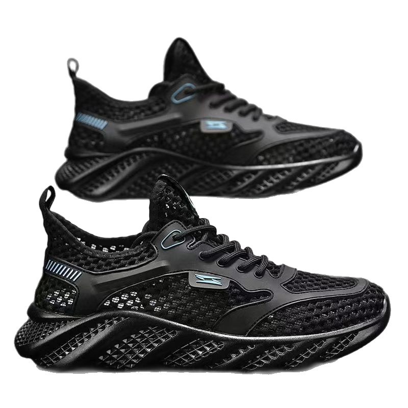 Zapatos de hombre de verano nuevos zapatos de malla huecos respirables delgados zapatos deportivos ligeros suaves zapatos casuales zapatos de aire acondicionado con suela gruesa