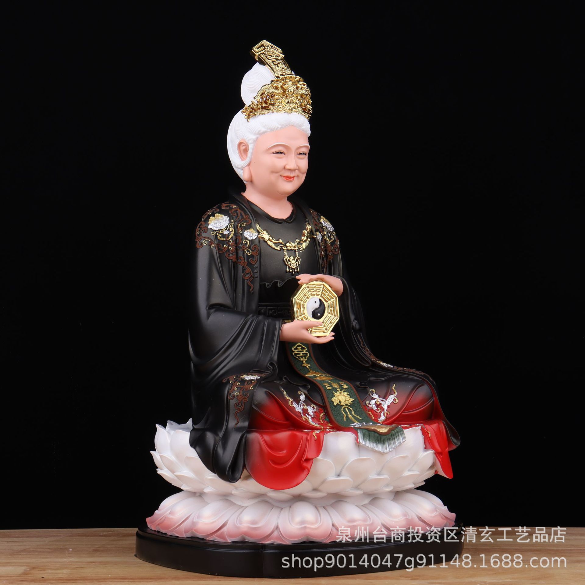 树脂彩绘无生老母神像供奉骊山圣母娘娘摆件无极老母老母无生奶奶-阿里巴巴