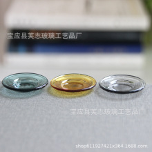 28mm彩色玻璃碟子亚马逊微缩玻璃工艺品娃屋diy托盘茶具模型 可定