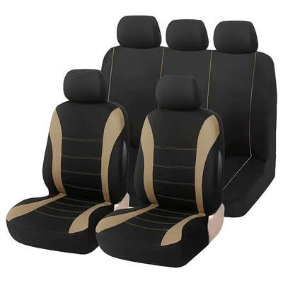Universal seat cover, Seat Cover - cream-white-2-piece-set-front-single-seat