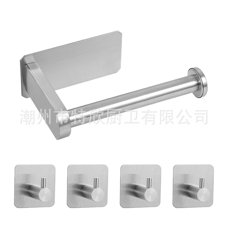 Caja de pañuelos de cocina titular de rollo negro inodoro de acero inoxidable titular de pañuelos ponche-Libre Rollo de papel higiénico rack de almacenamiento transfronterizo