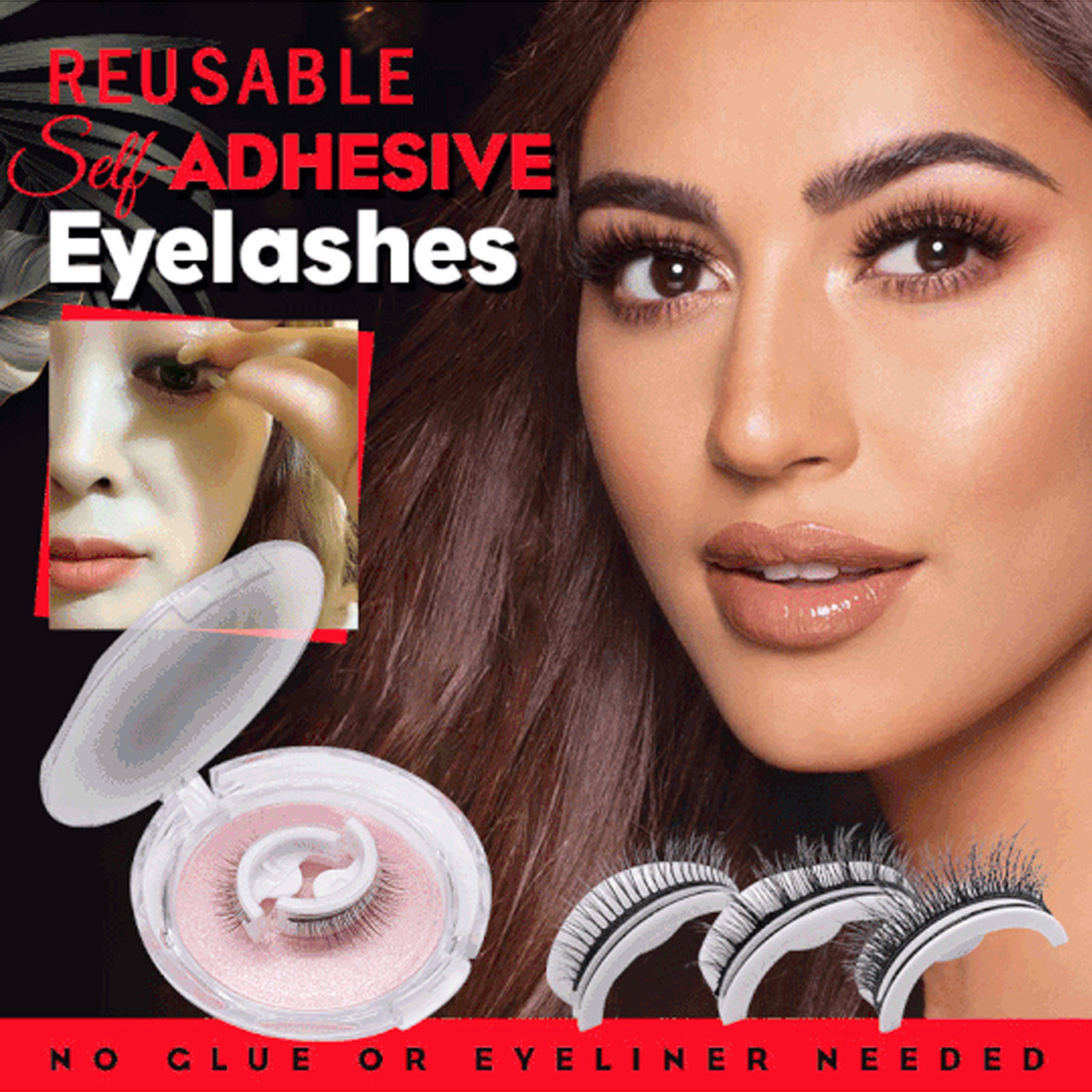 Self-adhesive false eyelashes thick jell...