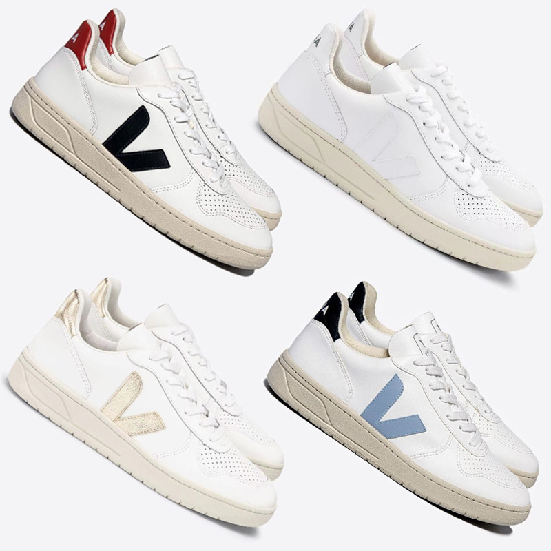 V10 Series Veja White Shoes Women's Low-Top Sneakers Casual Shoes Couples Sports Shoes Flats Moral Training Shoes