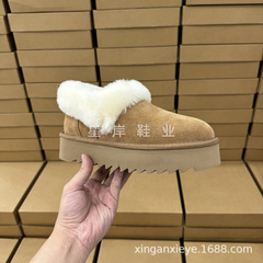 河南桑坡村新款雪地靴一脚蹬便鞋短靴子女鞋