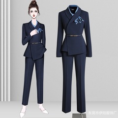 高級職業スーツセット女性気質ファッション事件場コール美容院作業服ホテルフロント作業服