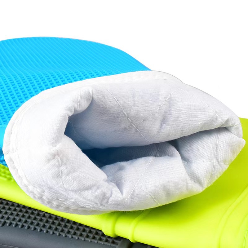 Fábrica guantes de aislamiento térmico largos en stock horno de microondas horno impermeable a prueba de quemaduras antideslizante guantes de aislamiento térmico de silicona