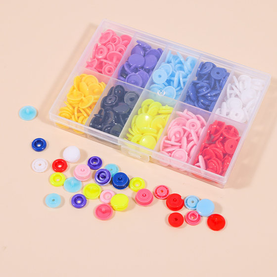 Seam-free Nail Buckle Candy-colored Resin Four-lock Buckle Baby Clothing Document Bag Raincoat Snap Buckle Female Buckle Hand Pressoning Pliers suit