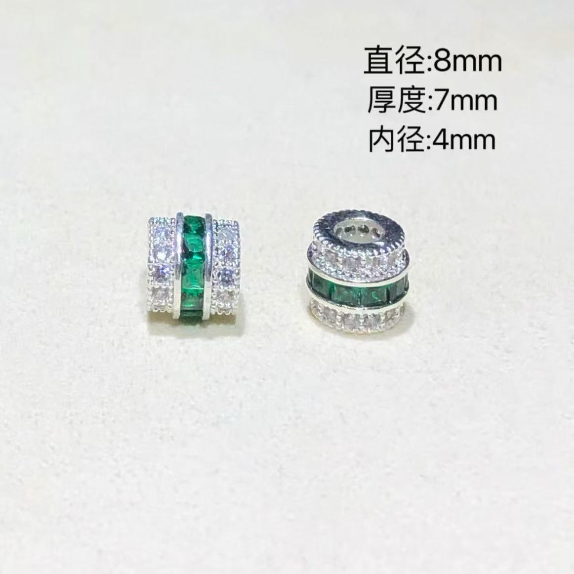 14K Gold-Filled High Color Retention Jewelry Crystal DIY Accessories Colorfulful Zircon Large Hole Spacer Beads Bracelet Necklace Accessories