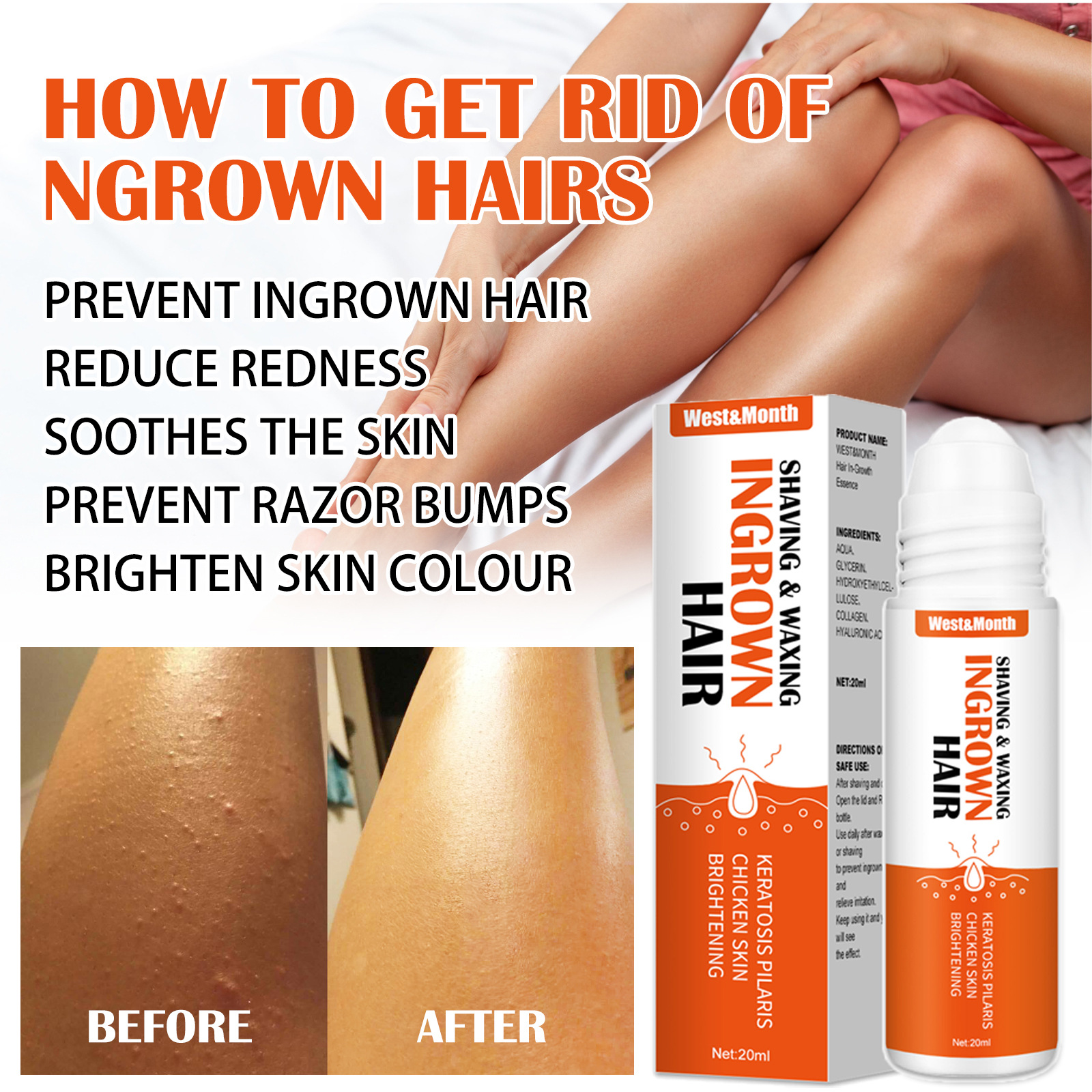 West&Month Hair Roll-On Essence Daily Moisturizing Care Hair After-Shave Comfortable Skincare Essence