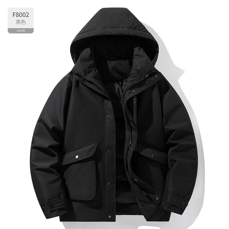 Couple's workwear down cotton jacket, men's trendy cotton coat, new winter short style, trendy loose thickened down cotton jacket for women